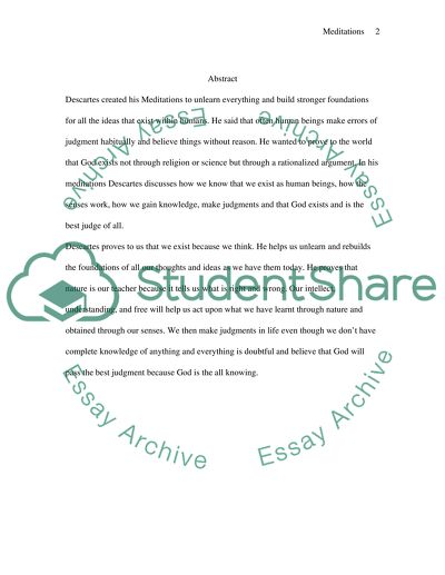 Descartes and his Meditations on the First Philosophy