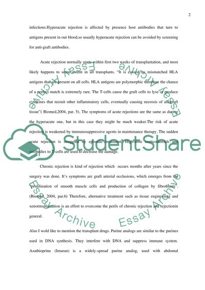 Transplant immunologyorgan rejection