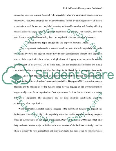 Environmental Factors that Cause Risks