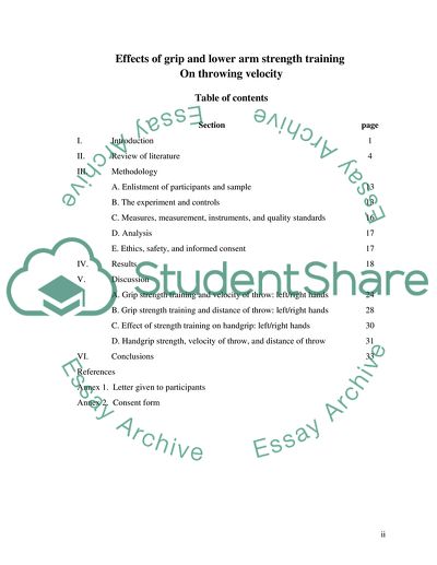 Effects of Grip and Lower Arm Strength Training on Throwing Velocity