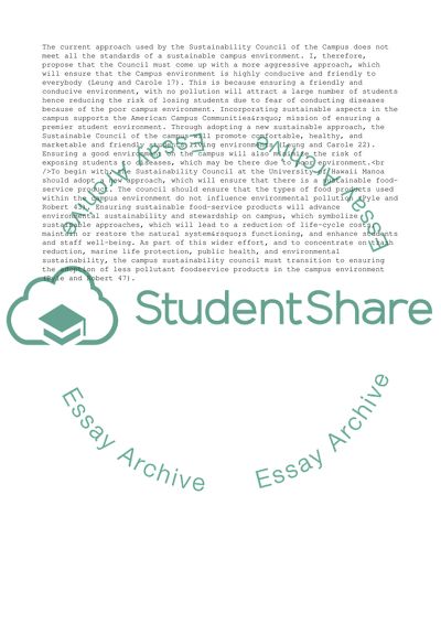 Aggressive Approach of the Sustainability Council at the University