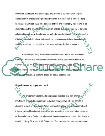 Experimental economics summary paper