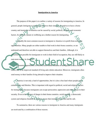 Emigration to America