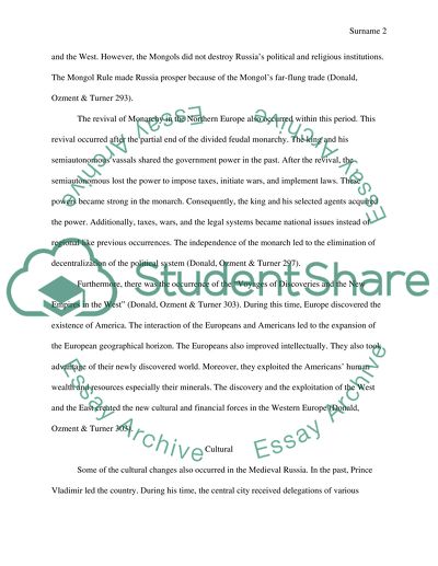 Political, Religious, Social, and Cultural Changes in Medieval Europe