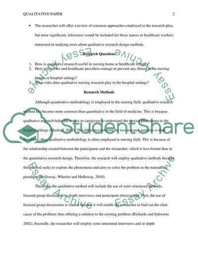 Features of qualitative research plan