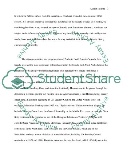 American Media covarge of Israel-Arab conflict