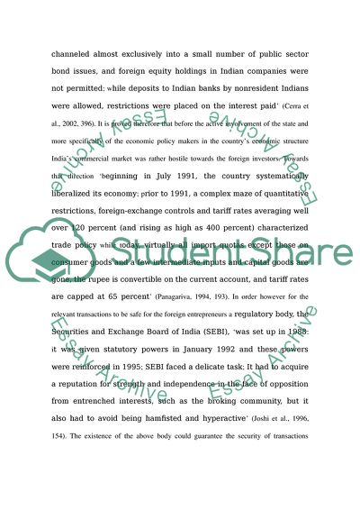 Impact of Financial Reform upon the Bombay Stock Exchange