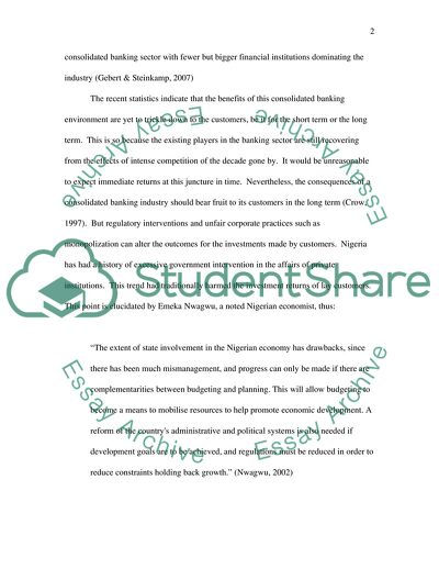 How Has the Banking Consolidation in Nigeria Affected Customer Long-Term Savings