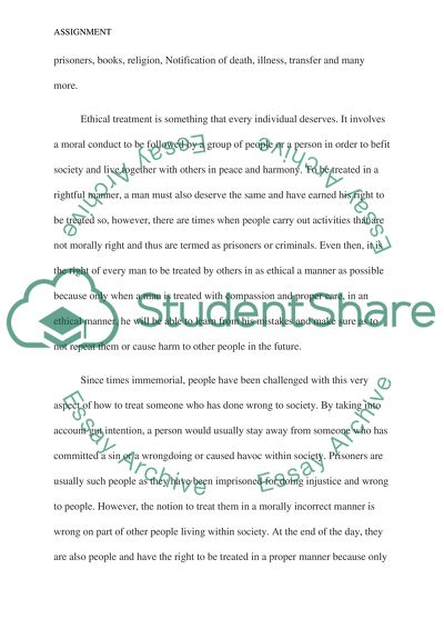 Ethical Treatment of Prisoners