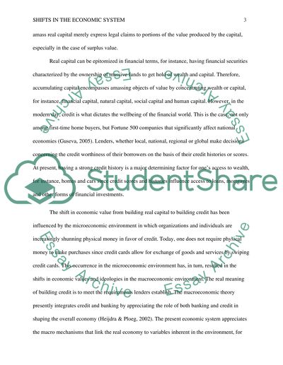 Shifts in the Economic System from Building Real Capital to Building Credit
