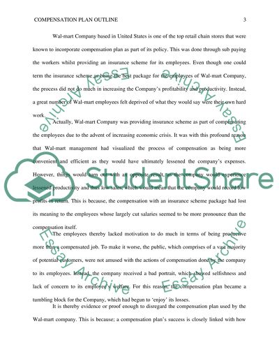 Compensation Plan Outline (Wal-Mart)