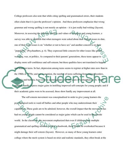 Self-Esteem Movement of Young People