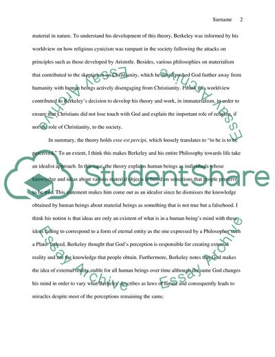 George Berkeley as the Famous British Empiricist