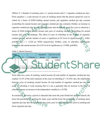 Econometrics; empirical research paper; cigarette and education