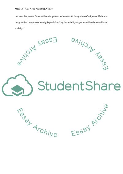 Social Assimilation of Migrants