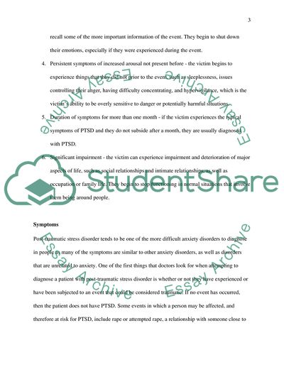 Post-Traumatic Stress Disorder