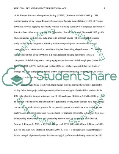 To What Extent Does Personality Predicts Employee Performance