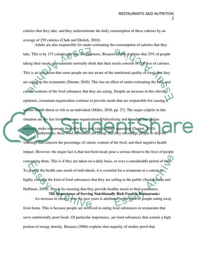 The Importance of Serving Nutritionally Rich Food in Restaurants