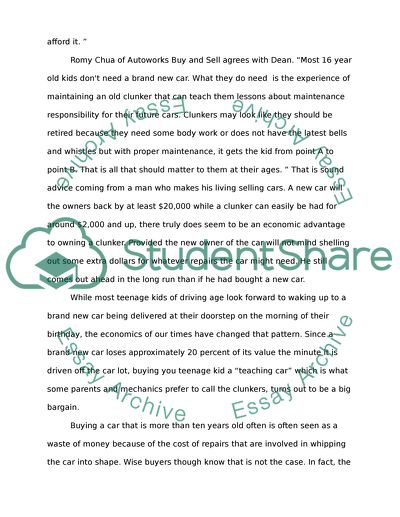 Buying School Clunkers Make More Sense than a Brand New Car