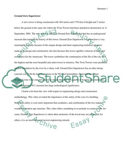 Ground Zero Supertower Issues