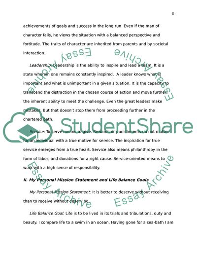 Personal Ethics, Character, Leadership, Service