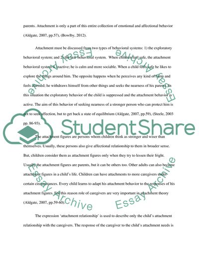 Attachment Theory and Its Value for Social Work