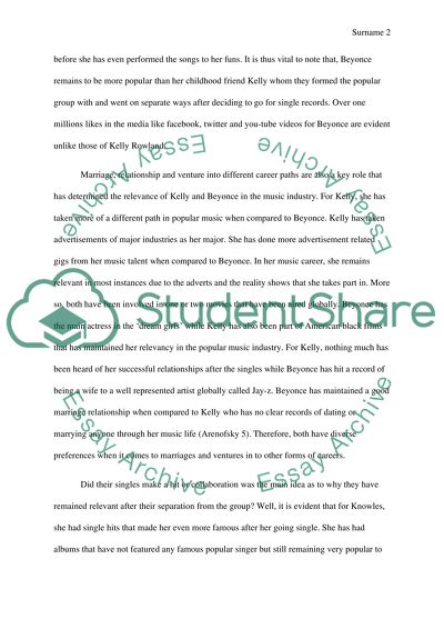 Comparing and contrasting Beyonce Knowles and Kelly of Destiny child