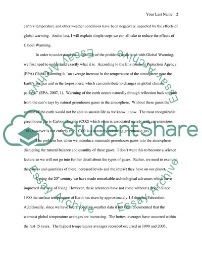 Global Warming Speech