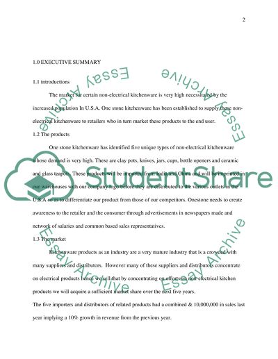 Business Administration - Kitchenware Products