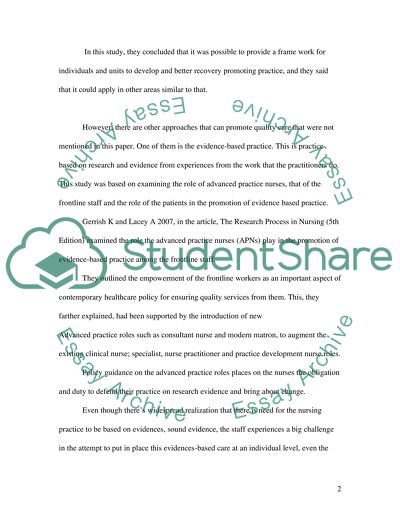 Critical Appraisal of a Research Study Relevant to Clinical Practice