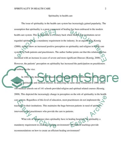 Sprituallity in health care