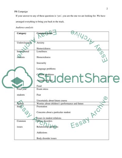 University counseling center - PR Campaign