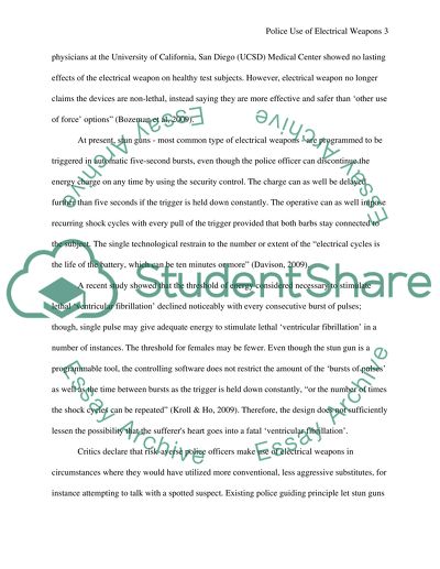 Police Use of Electrical Weapons