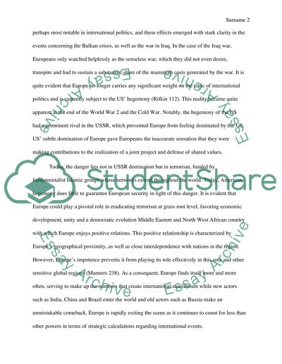 Europes power is inevitably declining relative to other powers