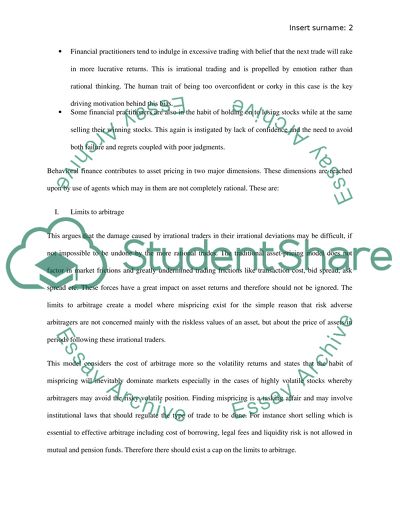 Behavioral Finance and Modern Financial Economics