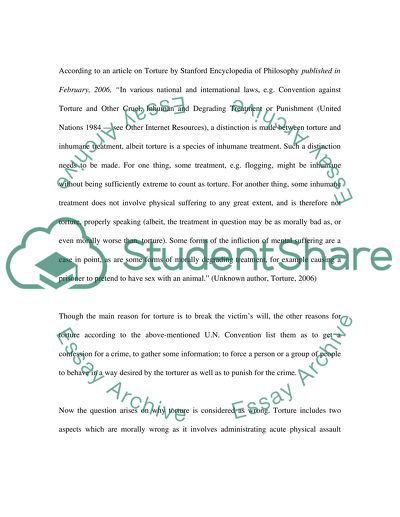 Torture in Extreme Emergencies