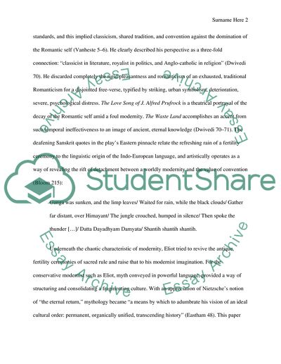 Classicism vs Modernism in the Plays of T.S Eliot
