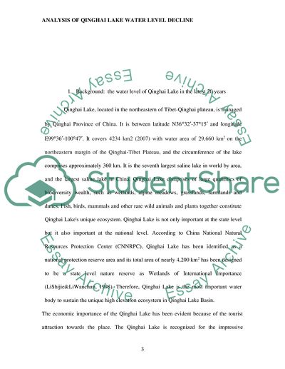 Qinghai Lake Water Level Decline