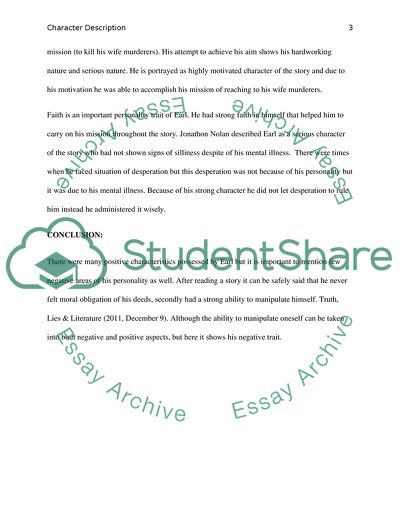 Detailed Character Description