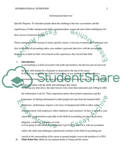 Informational Interview Essay Example | Topics And Well Written Essays ...