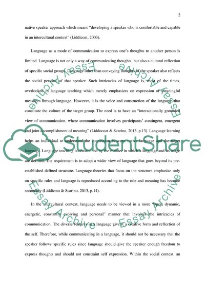 Intercultural Language Learning