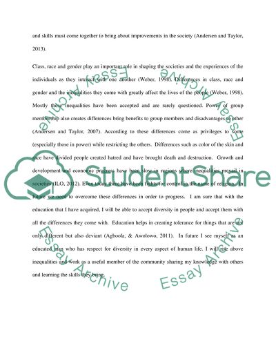 Sociology - Class, Race and Gender