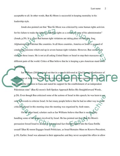 Ban Ki-Moons Leadership Style