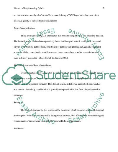 Method of Implementing QoS
