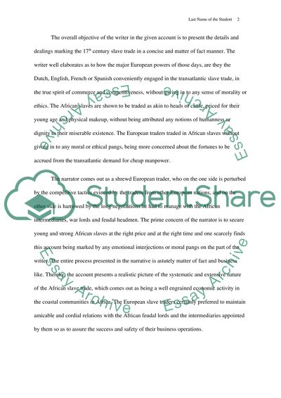 The Sense of Casualness marking the 17th Century English Slave Trade