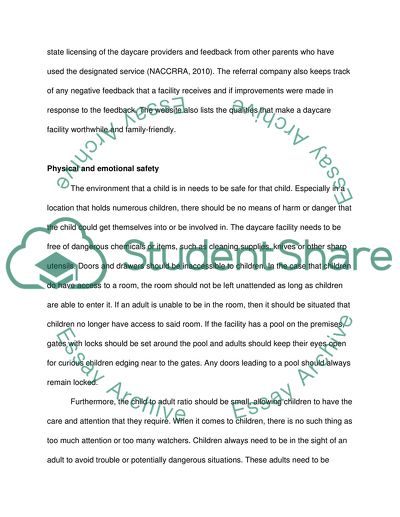 Daycare Centers and Child Care Providers