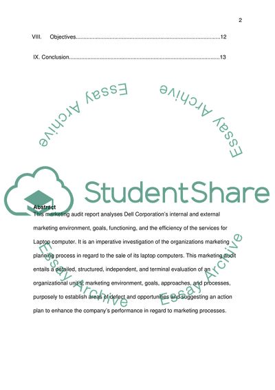 Marketing Audit and Marketing Objectives