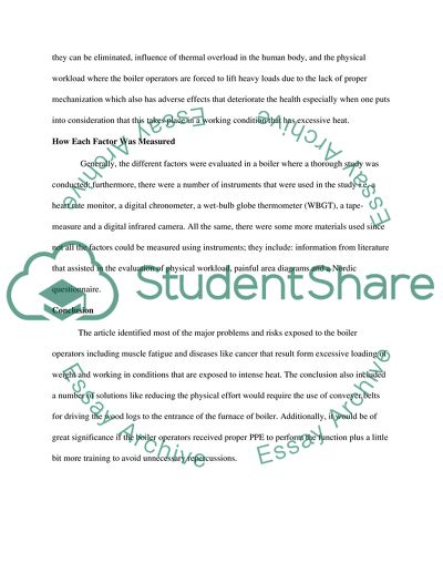 Problems and Risks Exposed to the Boiler Operators