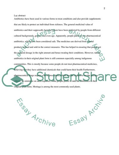 Antibiotics for Meringa Oleifera