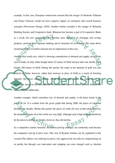 Microeconomics Theories and Businesses and Markets Behaviour